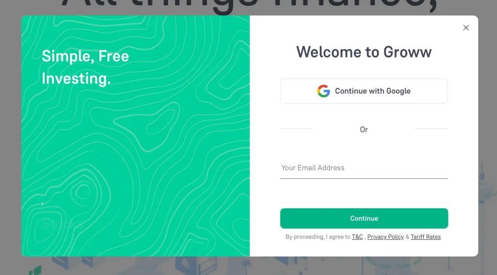 Groww-login-form